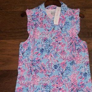 Lilly Pulitzer XLARGE Celestial Blue SEEK & SEA SILVIA LUXLETIC DRESS